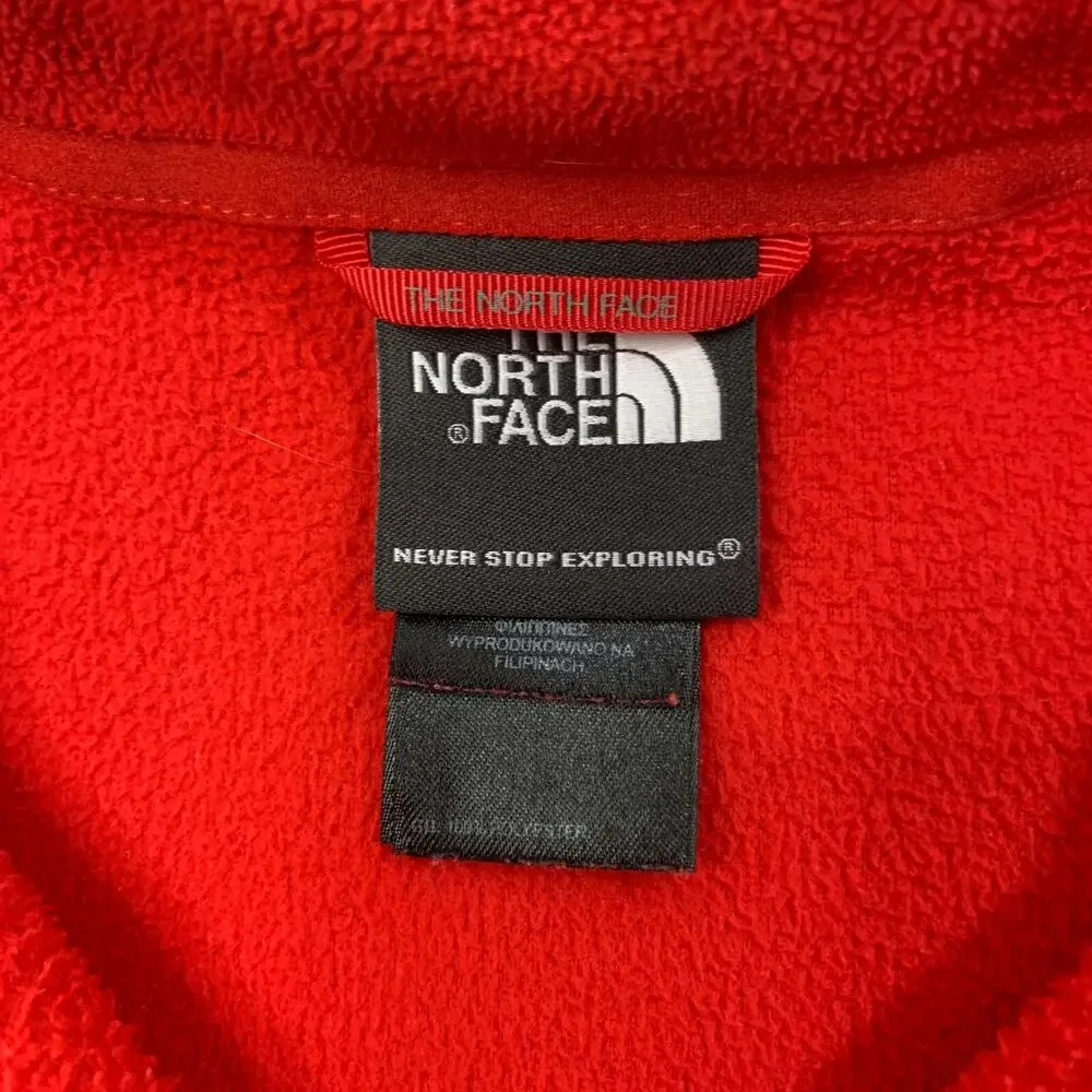 The North Face Fleece Mens M Medium Red Polartec‎ Tka 100 Microvelou Pullover